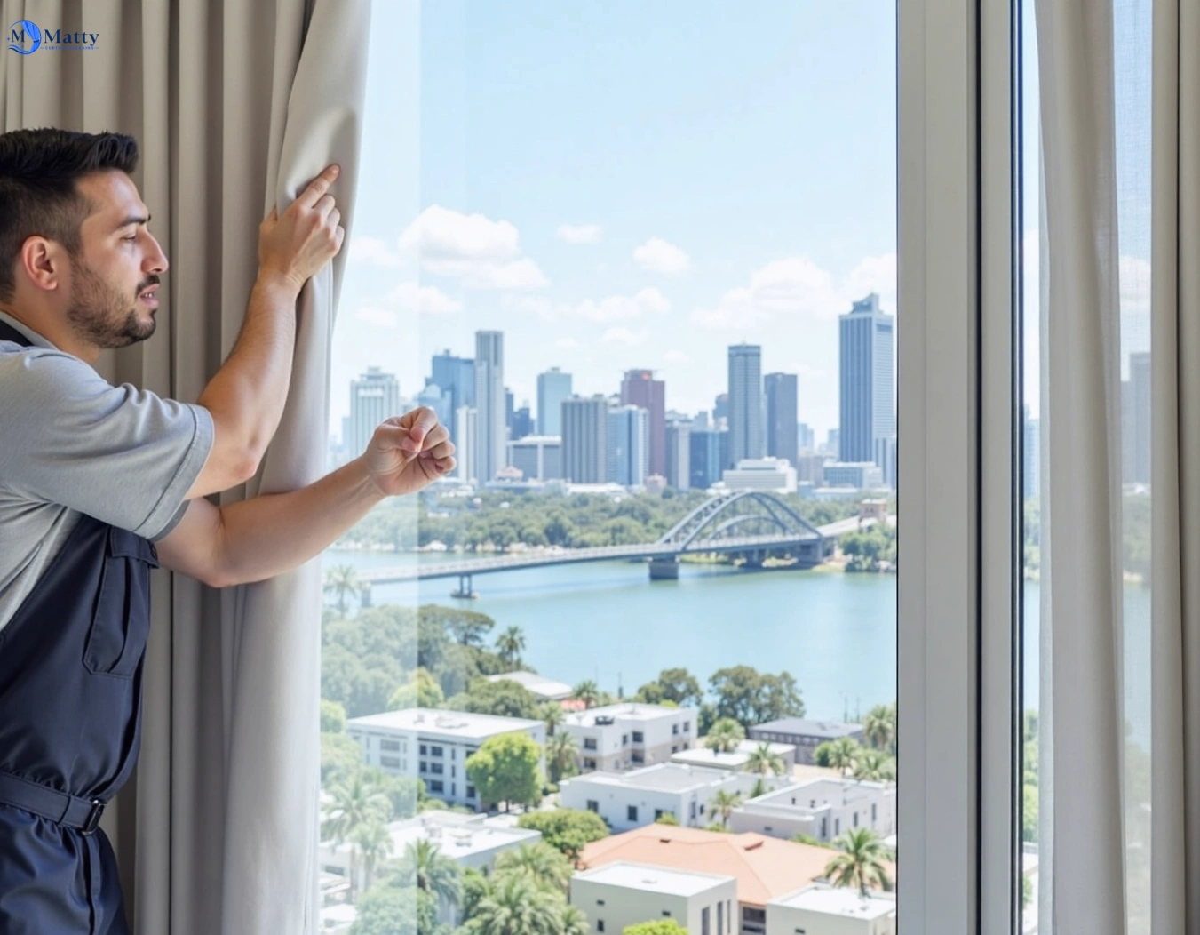 Professional curtain steam cleaning service balmoral QLD by Fresho Curtain Cleaning